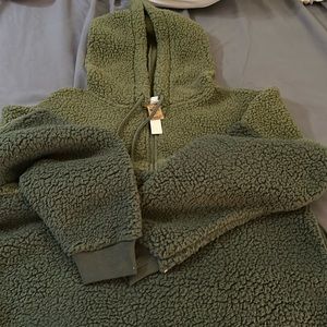 PINK 1/2 zip plush pullover NWT